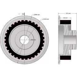 Rol nr. 334 – rol Ø220 mm voor machines van Wuhlmaus | fabrikant KiJ