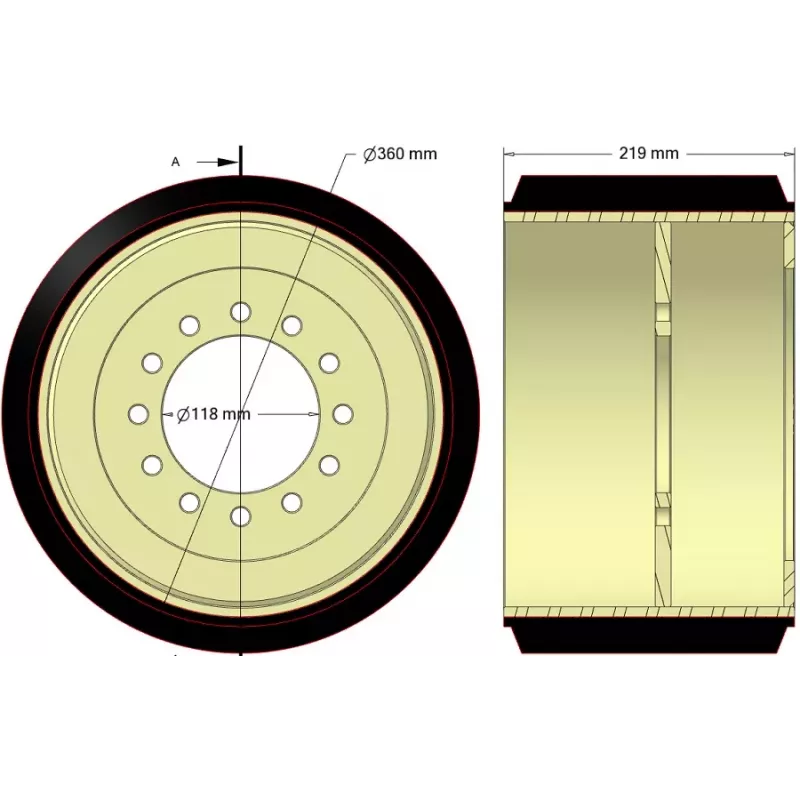 Rol nr. 343 (alleen revisie) – revisie: rol Ø360 mm | OEM 0007500240 | fabrikant KiJ