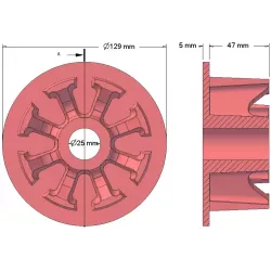 Rol nr. 27 – gietijzeren geleiderol Ø103 mm voor aardappelrooier Anna Z644 | OEM Anna 5644-60-005, 090.60.013.02 | fabrikant KiJ