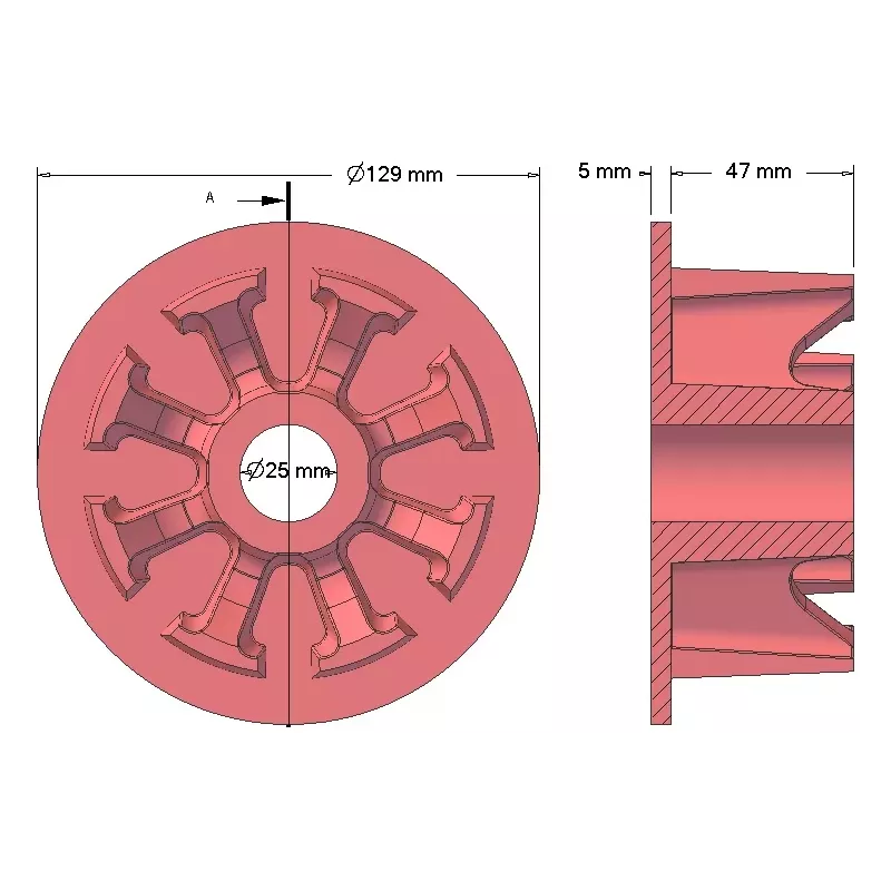 Rol nr. 27 – gietijzeren geleiderol Ø103 mm voor aardappelrooier Anna Z644 | OEM Anna 5644-60-005, 090.60.013.02 | fabrikant KiJ