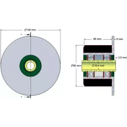 Rol nr. 25 – staal-rubberen rol Ø90 mm voor machines van ROPA | OEM ROPA 252019, 1130004669, 252105 | fabrikant KiJ