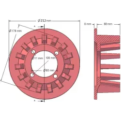 Rol nr. 52 – gietijzeren aandrijfrol Ø178 mm, steek 40 mm, voor machines van Grimme | OEM Grimme 006.00031 | fabrikant KiJ