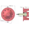 Rol nr. 56 – gietijzeren keerrol Ø120 mm, steek 40 mm, voor machines van Stoll | OEM Stoll 1507970, 1507980 | fabrikant KiJ
