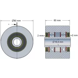 Rol nr. 58 – stalen rol Ø80 mm voor machines van Reekie | OEM Reekie RSS1139 | fabrikant KiJ