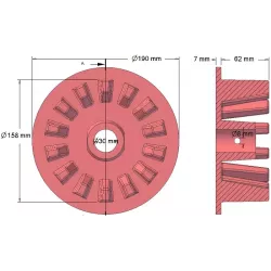 Rol nr. 76 – gietijzeren aandrijfrol Ø158 mm | fabrikant KiJ