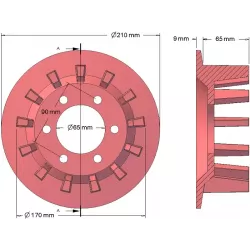 Rol nr. 78 – gietijzeren aandrijfrol Ø170 mm, steek 44 mm, voor aardappelrooier Bolko Z-643 | fabrikant KiJ