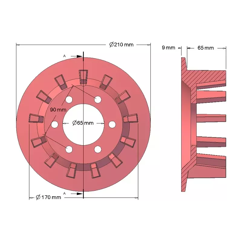 Rol nr. 78 – gietijzeren aandrijfrol Ø170 mm, steek 44 mm, voor aardappelrooier Bolko Z-643 | fabrikant KiJ