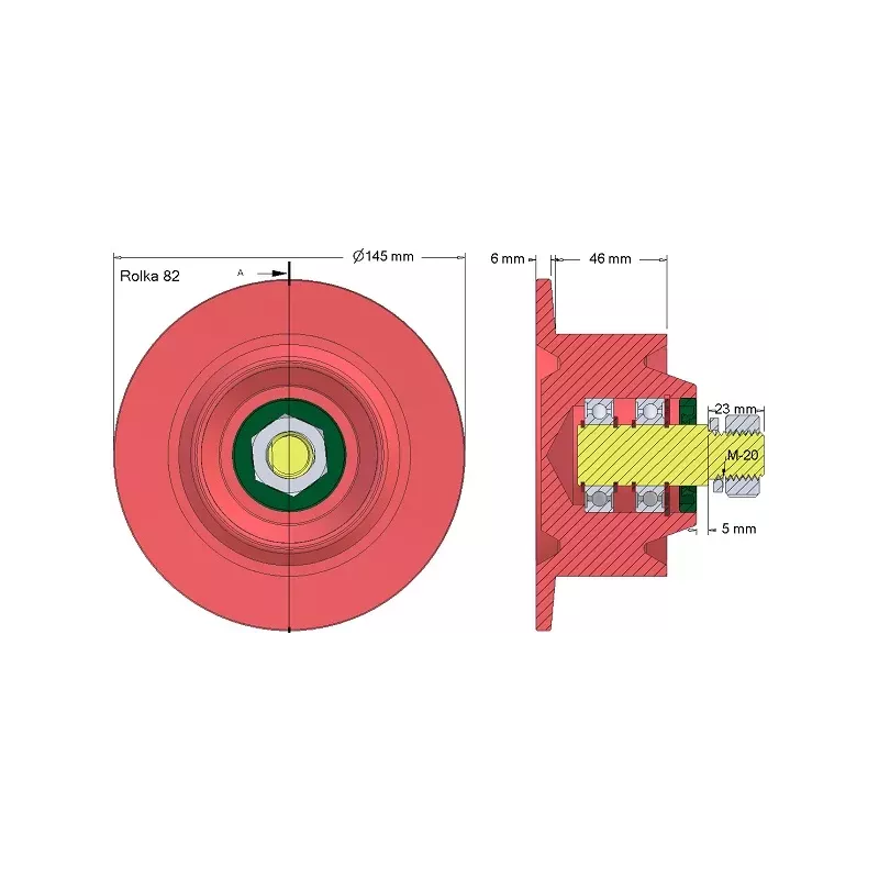 Rol nr. 82 – keerrol Ø100 mm voor aardappelrooier Anna Z644 | OEM Anna 5644-21-025, 5644-60-022 | fabrikant KiJ