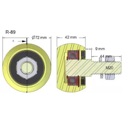 Rol nr. 89 – gietijzeren kloprol Ø72 mm voor aardappelrooier Anna Z644 | OEM Anna 5644-51-096 | fabrikant KiJ