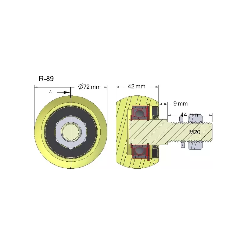 Rol nr. 89 – gietijzeren kloprol Ø72 mm voor aardappelrooier Anna Z644 | OEM Anna 5644-51-096 | fabrikant KiJ