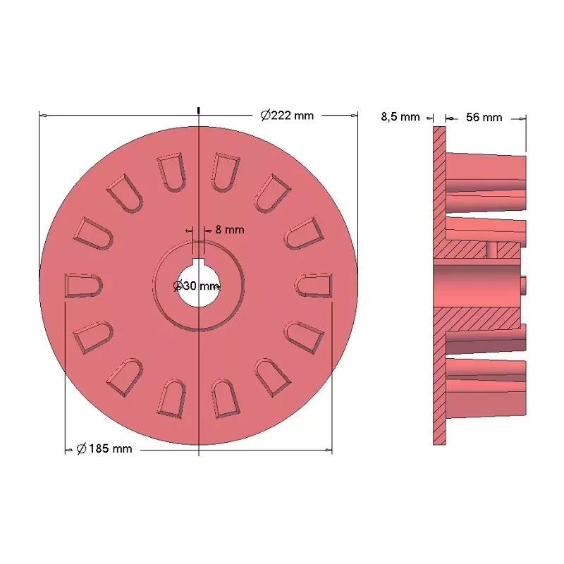 Rol nr. 99 – aandrijfrol Ø185 mm | fabrikant KiJ