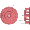 Rol nr. 103 – gietijzeren aandrijfrol Ø258 mm, steek 35 mm | fabrikant KiJ