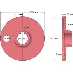Rol nr. 120 – gietijzeren keerrol Ø204 mm voor machines van Grimme | OEM Grimme 006.00538 | fabrikant KiJ