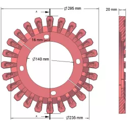 Rol nr. 128 – gietijzeren rol Ø295 mm, steek 60 mm, voor machines van Grimme | OEM Grimme 006.00295, 200.06503 | fabrikant KiJ