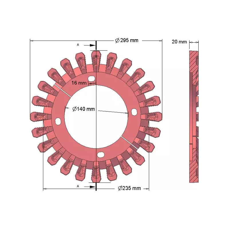 Rol nr. 128 – gietijzeren rol Ø295 mm, steek 60 mm, voor machines van Grimme | OEM Grimme 006.00295, 200.06503 | fabrikant KiJ