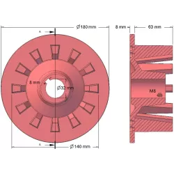 Rol nr. 130 – gietijzeren aandrijfrol Ø140 mm, steek 40 mm, voor machines van Grimme Europa Standard | OEM Grimme 006.00089 | fabrikant KiJ