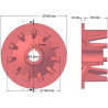 Rol nr. 131 – gietijzeren aandrijfrol Ø145 mm, steek 44 mm, voor machines van Grimme | OEM Grimme 006.00077, 006.00076 | fabrikant KiJ
