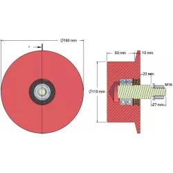 Rol nr. 144 – gietijzeren keerrol Ø110 mm | OEM 6.33.00-2 | fabrikant KiJ
