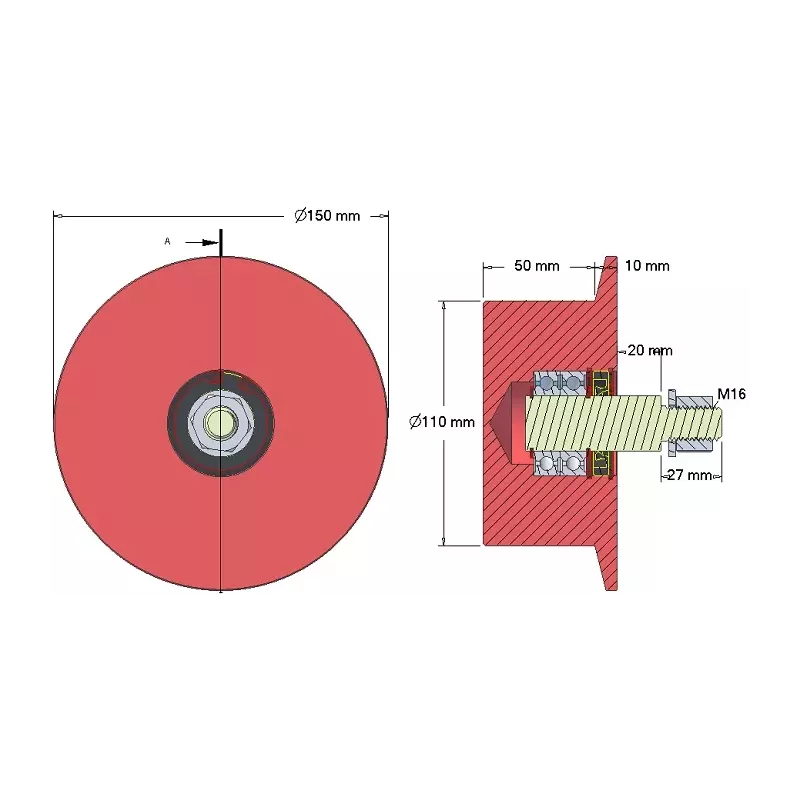 Rol nr. 144 – gietijzeren keerrol Ø110 mm | OEM 6.33.00-2 | fabrikant KiJ