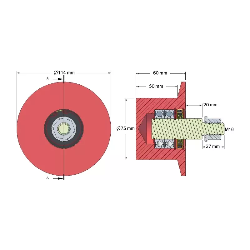 Rol nr. 145 – gietijzeren keerrol Ø75 mm | OEM 6.32.00-2 | fabrikant KiJ