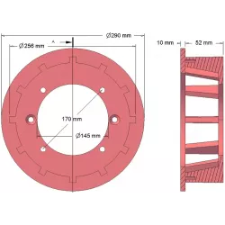 Rol nr. 170 – gietijzeren aandrijfrol Ø251 mm, steek 35 mm | fabrikant KiJ