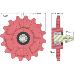 Rol nr. 175 – gietijzeren tandwiel Ø210 mm | OEM 036245/1 | fabrikant KiJ