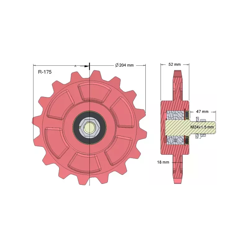 Rol nr. 175 – gietijzeren tandwiel Ø210 mm | OEM 036245/1 | fabrikant KiJ