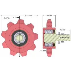 Rol nr. 178 – gietijzeren tandwiel Ø123 mm | OEM 036240/1 | fabrikant KiJ