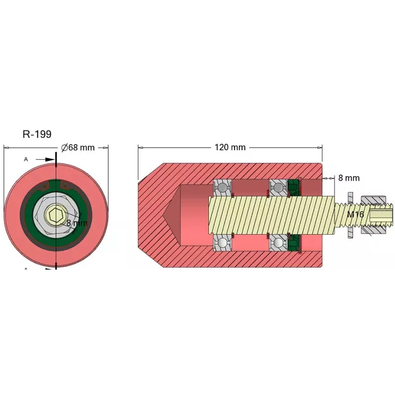 Rol nr. 199 – geleiderol Ø68 mm voor machines van Grimme | OEM Grimme 200.06349 | fabrikant KiJ