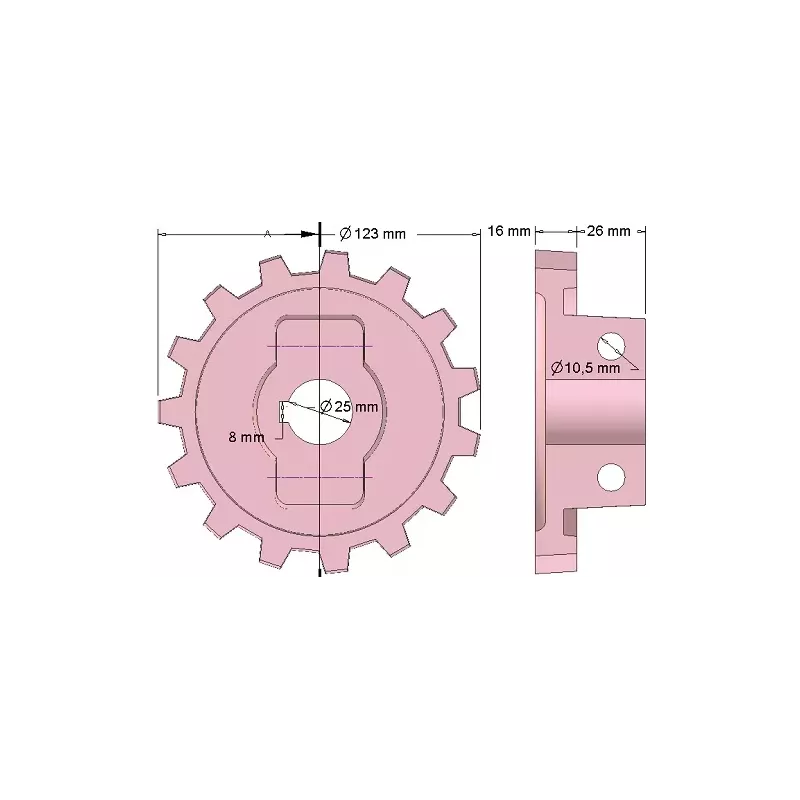 Rol nr. 201 – gietijzeren rol Ø124 mm | OEM 5642-63-050, 5642-63-049, 000.10.009.00 | fabrikant KiJ