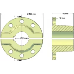 Rol nr. 248 – gietijzeren rolnaaf voor machines van Grimme | OEM Grimme 003.00021 | fabrikant KiJ