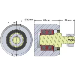 Rol nr. 268 – stalen steunrol Ø80 mm voor machines van AVR | OEM AVR 3102.15.20 | fabrikant KiJ