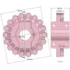 Rol nr. 288 – gietijzeren aandrijfrol Ø204 mm, steek 33 mm | fabrikant KiJ