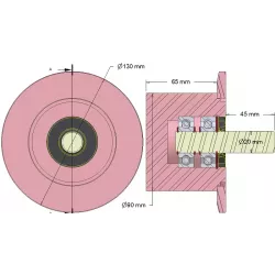 Rol nr. 292 – stalen steunrol Ø90 mm voor machines van Dewulf | OEM Dewulf 2660004B | fabrikant KiJ