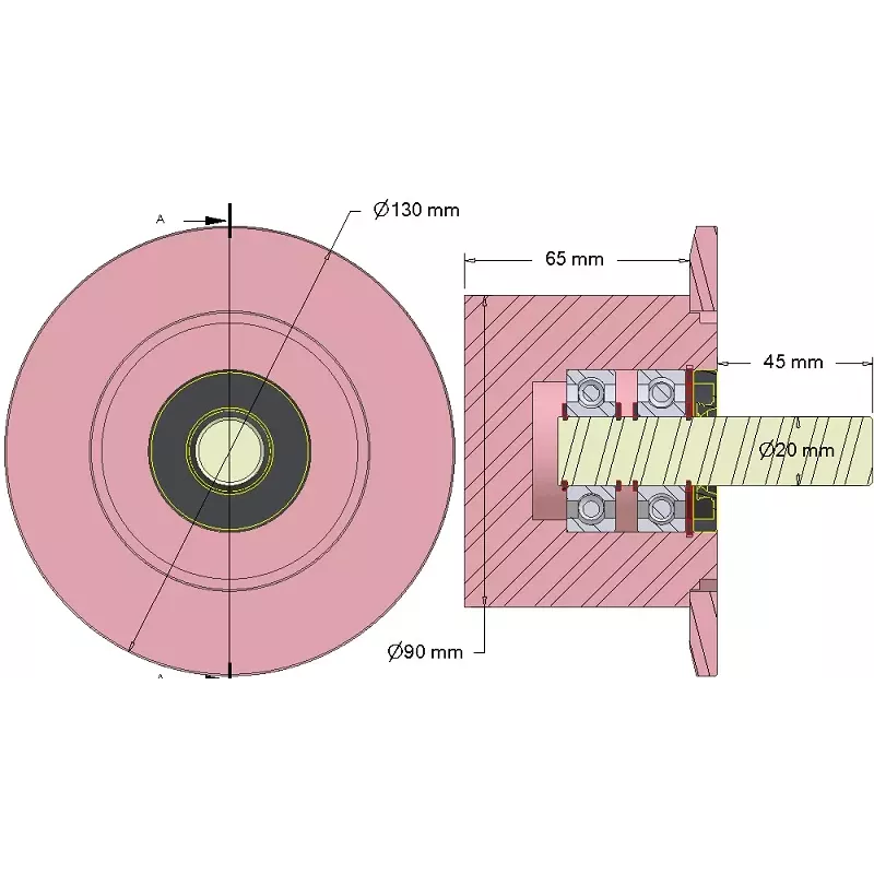 Rol nr. 292 – stalen steunrol Ø90 mm voor machines van Dewulf | OEM Dewulf 2660004B | fabrikant KiJ