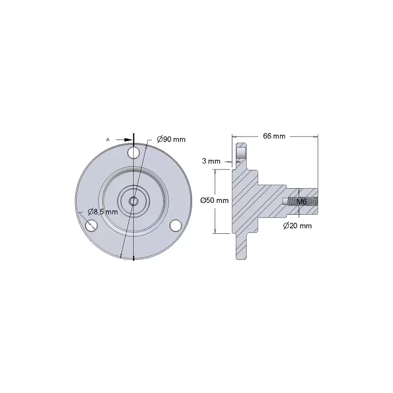 Rol nr. 300 – stalen rolnaaf Ø50 mm voor machines van Dewulf | OEM Dewulf 7010914 | fabrikant KiJ