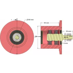 Rol nr. 316 – stalen keerrol Ø80 mm voor machines van Guaresi | OEM Guaresi P7755190000 | fabrikant KiJ