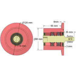 Rol nr. 316a – stalen keerrol Ø80 mm voor machines van Guaresi | OEM Guaresi P7755190000 | fabrikant KiJ