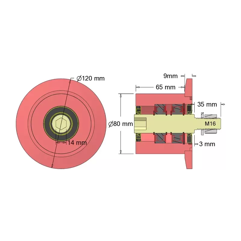 Rol nr. 319 – stalen steunrol Ø110 mm voor machines van Wuhlmaus | fabrikant KiJ
