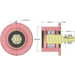 Rol nr. 323 – stalen keerrol Ø80 mm voor machines van Sandei | OEM Sandei D0020 | fabrikant KiJ