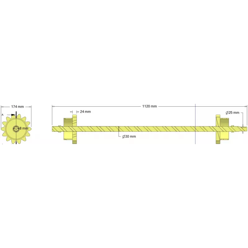 Rol nr. 338 – rol Ø174 mm, steek 32 mm | fabrikant KiJ
