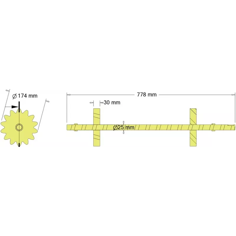Rol nr. 342 – rol Ø174 mm, steek 32 mm | fabrikant KiJ