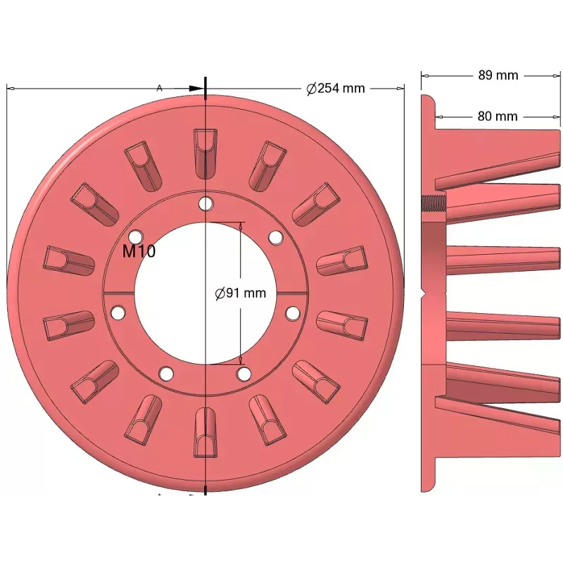 Rol nr. 345 – aandrijfrol Ø210 mm voor machines van Holmer | OEM Holmer 1057024784 | fabrikant KiJ