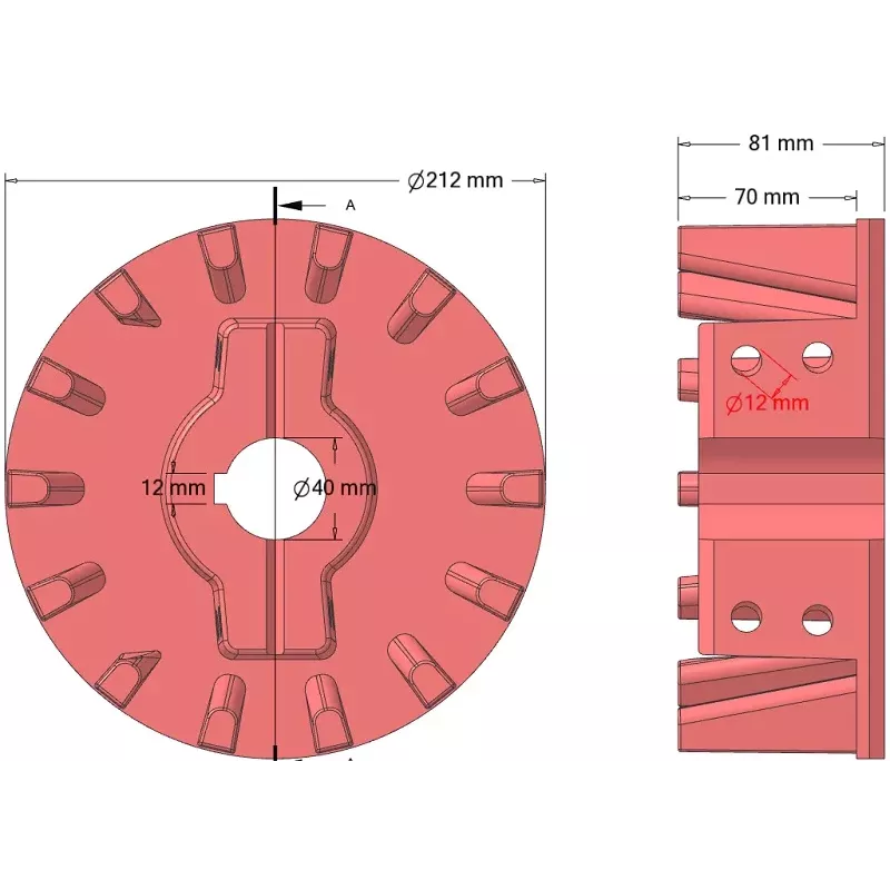 Rol nr. 346 – rol Ø212 mm voor machines van Holmer | OEM Holmer 1057024783 | fabrikant KiJ