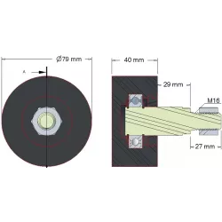 Rol nr. 147 – rubberen rol Ø80 mm voor machines van Amac | OEM Amac 10.39.00 | fabrikant KiJ