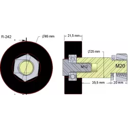 Rol nr. 242 – rubberen steunrol voor machines van Wuhlmaus | OEM Wuhlmaus 000.03.016.00 | fabrikant KiJ