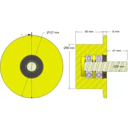 Rol nr. 289 – kunststof steunrol Ø90 mm voor machines van Dewulf | OEM Dewulf 2660012A | fabrikant KiJ