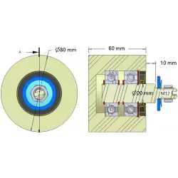 Rol nr. 293 – kunststof steunrol Ø80 mm voor machines van Dewulf | OEM Dewulf 2660226 | fabrikant KiJ