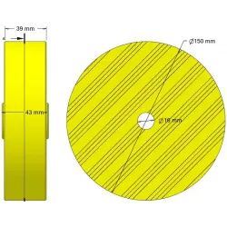 Rol nr. 318 – kunststof rol Ø150 mm voor machines van Guaresi | OEM Guaresi P7755190000 | fabrikant KiJ