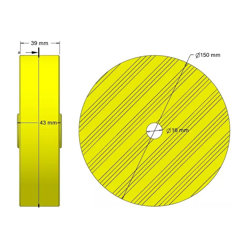 Rol nr. 318 – kunststof rol Ø150 mm voor machines van Guaresi | OEM Guaresi P7755190000 | fabrikant KiJ